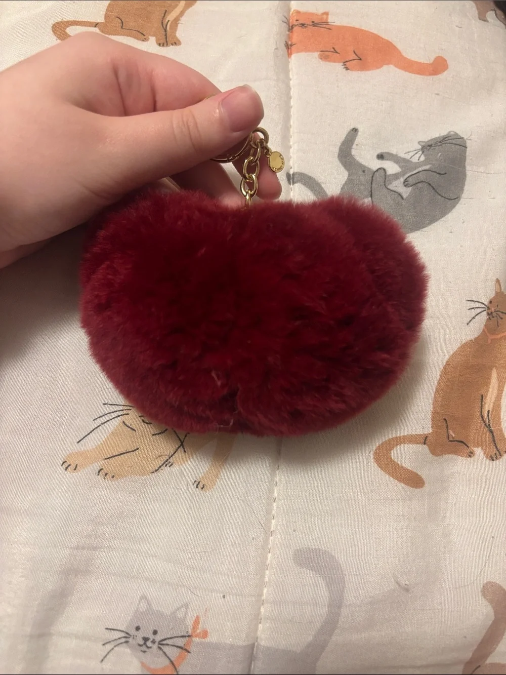 michael kors teddy bear pom pom keychain